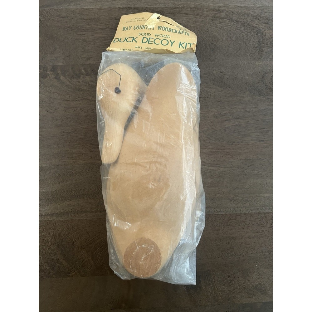 Vintage Bay Country Woodcrafts Solid Wood Duck Decoy Kit Primitive Mallard 1971